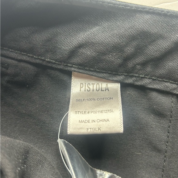 NWT Pistola Sasha Cargo High Rise Pants Womens 32 Black Relaxed Flare Frayed Hem - Picture 6 of 13